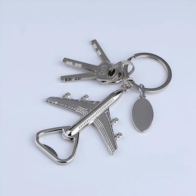1pc Novelty Airplane Shaped Bottle Opener Keychain For Men Outdoor Portable Beverage Openers Key Ring Backpack Decorations