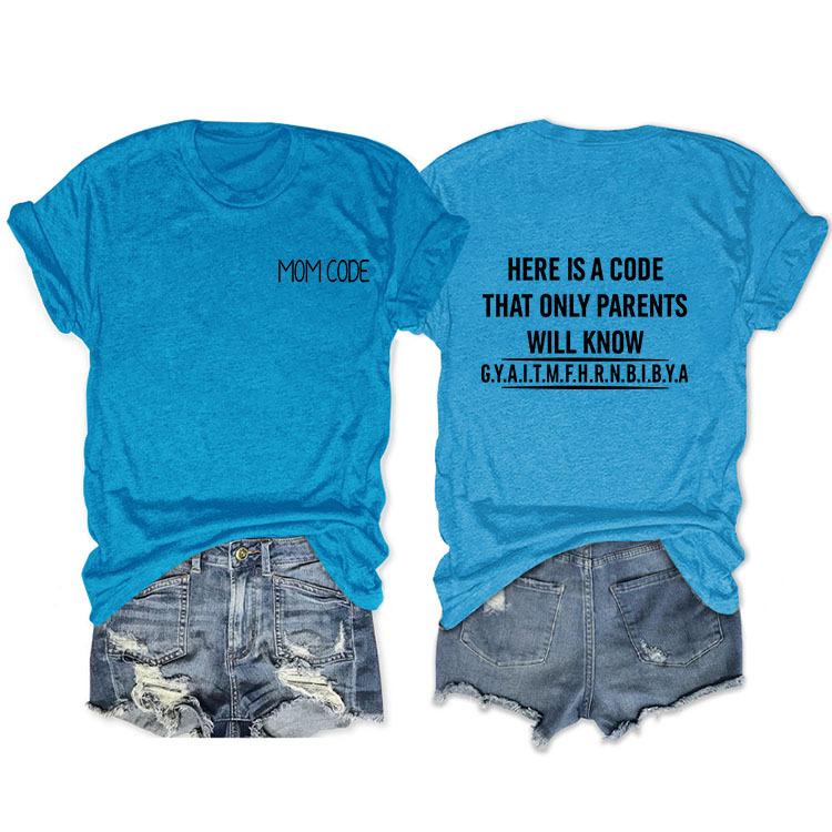 Fashion before and after here is a code letter print women's casual short sleeves