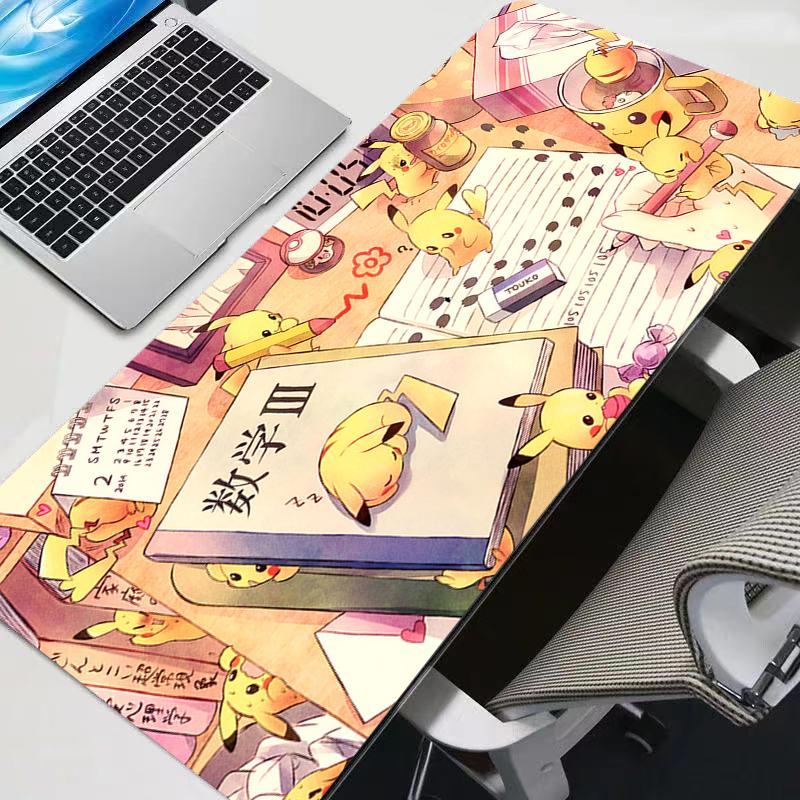 Mouse Pad Gamer Gengar Pokemon Pikachu Notebook Games Mouse Pad XXL Keyboard Pad Large Mousepad Mouse Mat Gaming Desk Mat 800x300x2mm