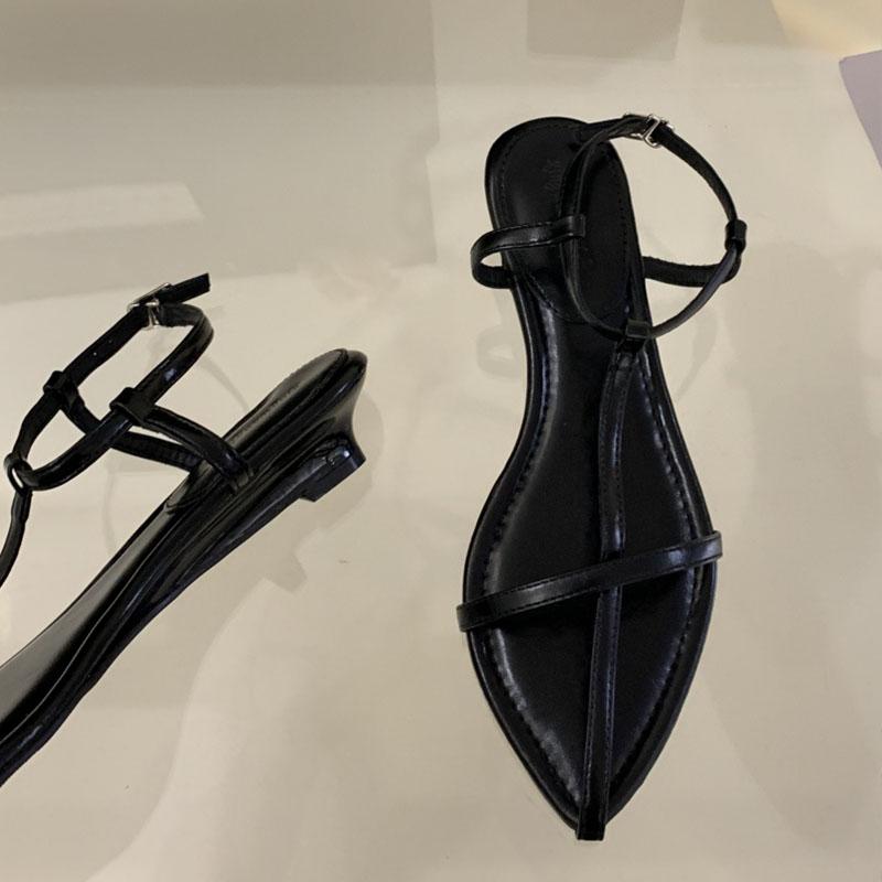 Fashion Low Heel Footwear Elegant Women Wedges Sandals Shoes Female 2025 New Summer Beach Fashion T-Strap Ladies Heeled Sandals Shoes