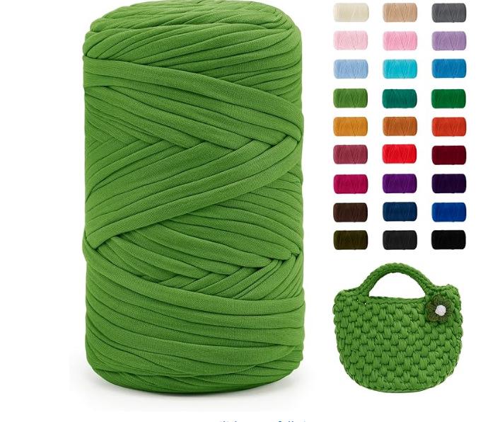 Chunky Large Roll 400g T-shirt Yarn for DIY Knitting, Crochet, Bags & Floor Mats