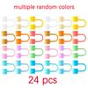 24Pcs Silicone Straw Tip Cover Dust-Proof Drinking Straw Reusable Drinking Straw Cap Cover for 8mm Multicolor Silicone Straw Cap
