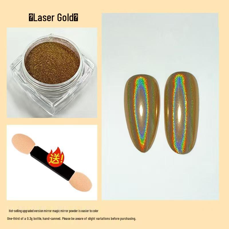 Metallic Fairy Magic Mirror Nail Art Powder - Gold & Silver Highlighter