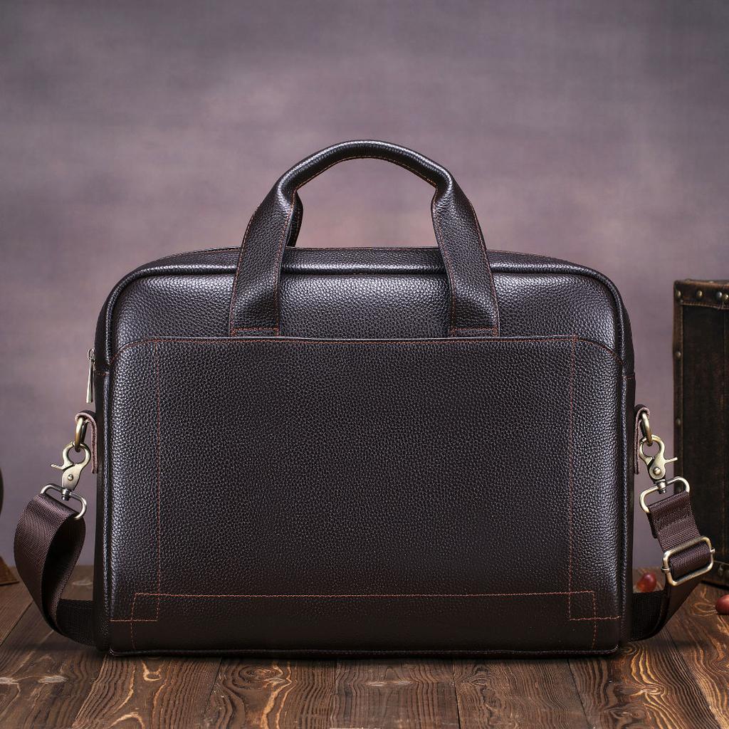 2026 Business Genuine Leather Briefcase for Men, Top Grain Leather Handheld Business Bag, Travel Commute Laptop Office Bag