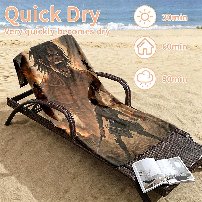 Attack on Titan Beach towels also serve as bath towels summer essential a musthave for the outdoors the beach and the pool