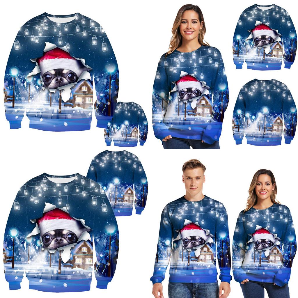 Unisex Ugly Christmas Sweater With Funny Dog Print And Soft Breathable Fabric