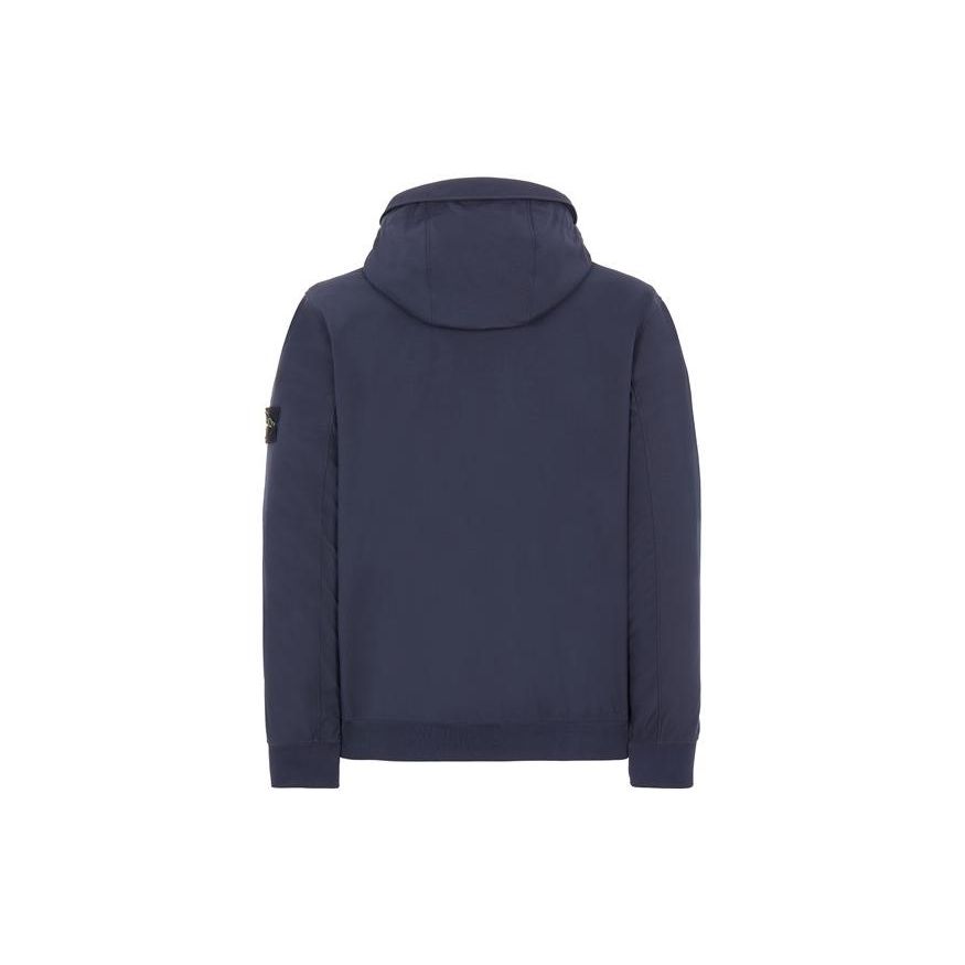 STONE ISLAND FW22 Solid Color Zip Loose Fit Hooded Long Sleeve Jacket Men Jacket Dark-Blue 7715Q0122-V0020