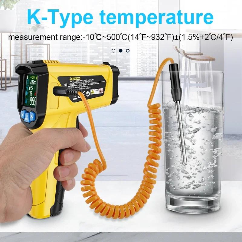 Digital Infrared Thermometer 400/800°C Industrial Non-contact Pyrometer High Temperature Meter Laser Thermometer Humidity Meter