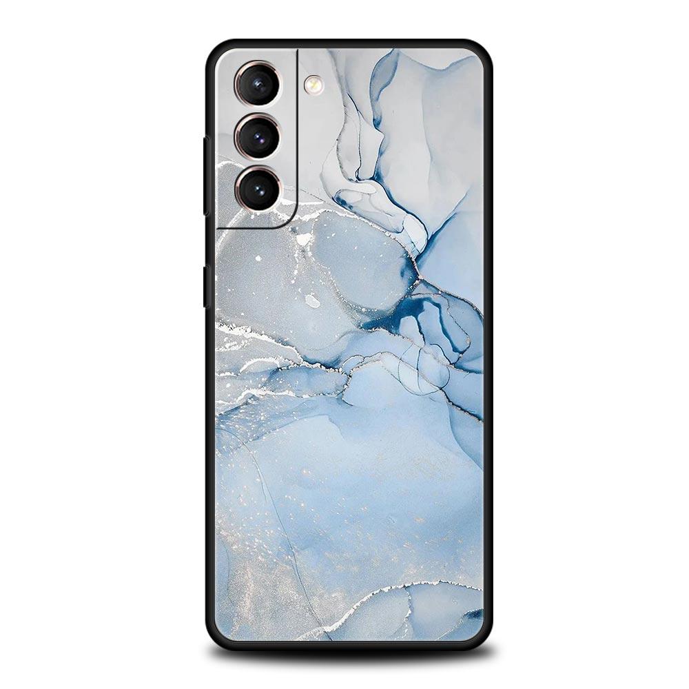 Marmortinte und Wasch-Telefonhülle für Samsung Galaxy S23 Ultra S22 S21 S20 FE 5G S10 S10E S9 S8 Plus Note 20 Silikonhülle Bumper
