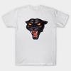 Herren Schwarzes T-Shirt mit Aufdruck Rowdy Pantherkopf No-Cut Transferpapier Druck Baumwoll-T-Shirt