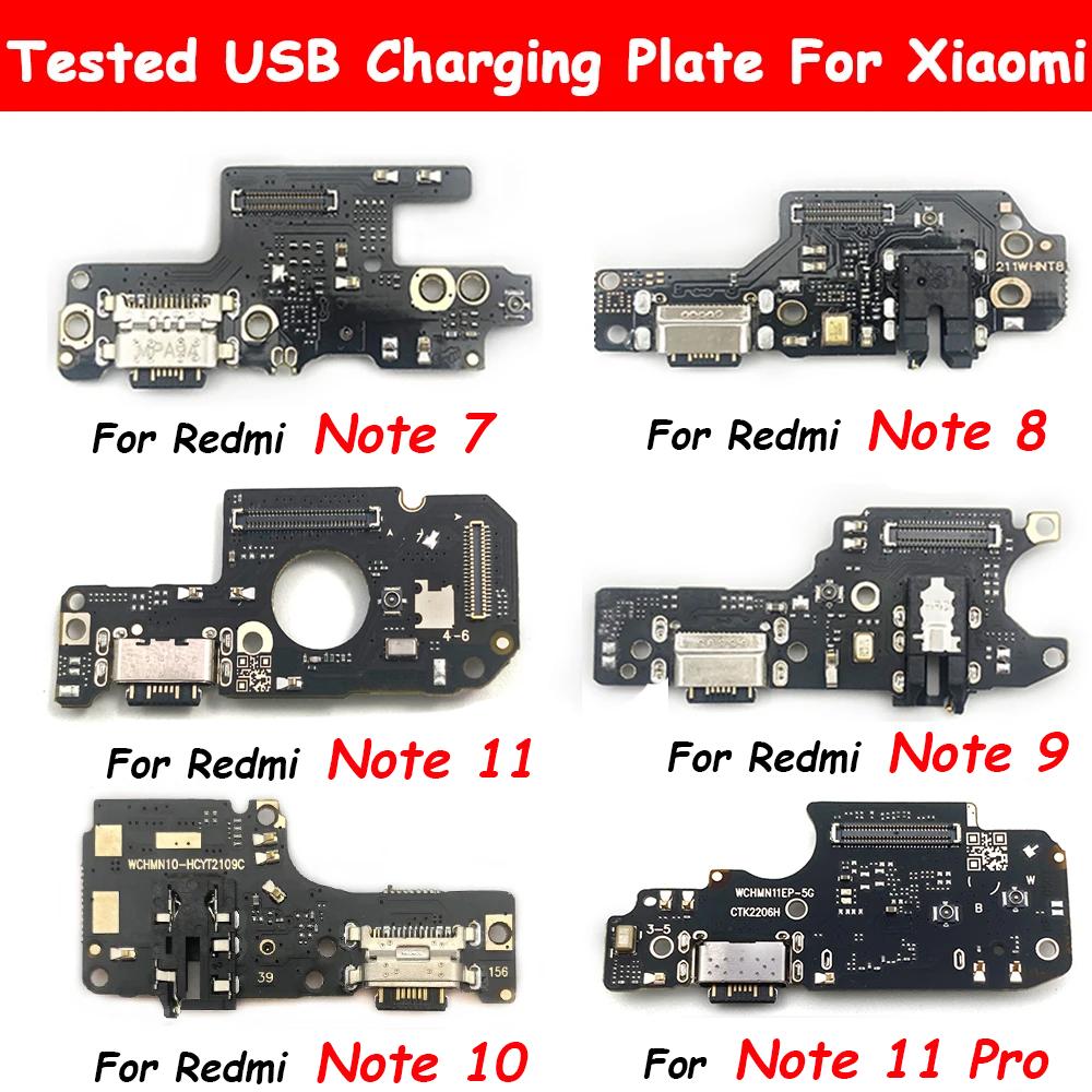 USB Dock Connector Charging Port Flex Cable For Xiaomi Redmi Note 1 1A 6 7 8 9 Pro 8T 9S 11 Pro Charger Board With Mic Module