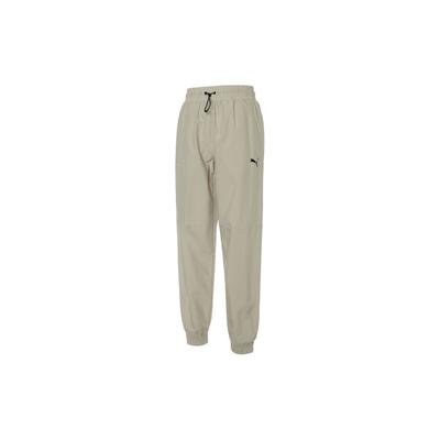 Logo Solid Color Elastic Drawstring Cuffed Knit Joggers Men Joggers Khaki 684091-68