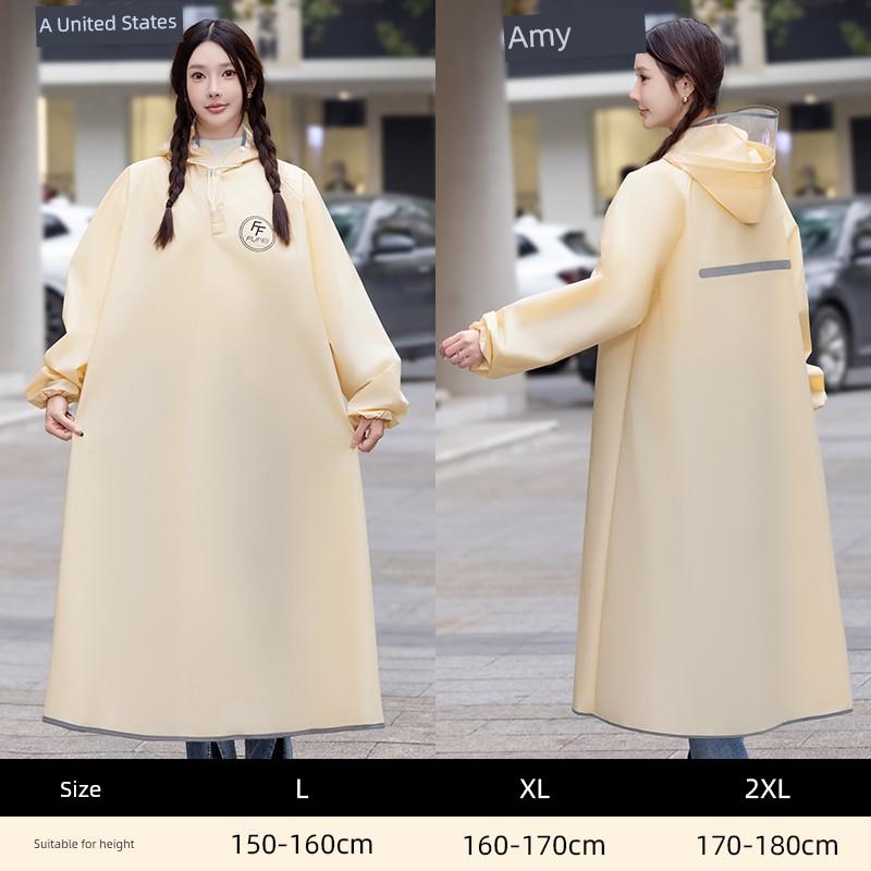 Women's Long Raincoat 2025 New Model Set Full-Body Storm-Proof Rain Poncho for Electric Scooters and Bicycles, Single-Person Adult Raincoat