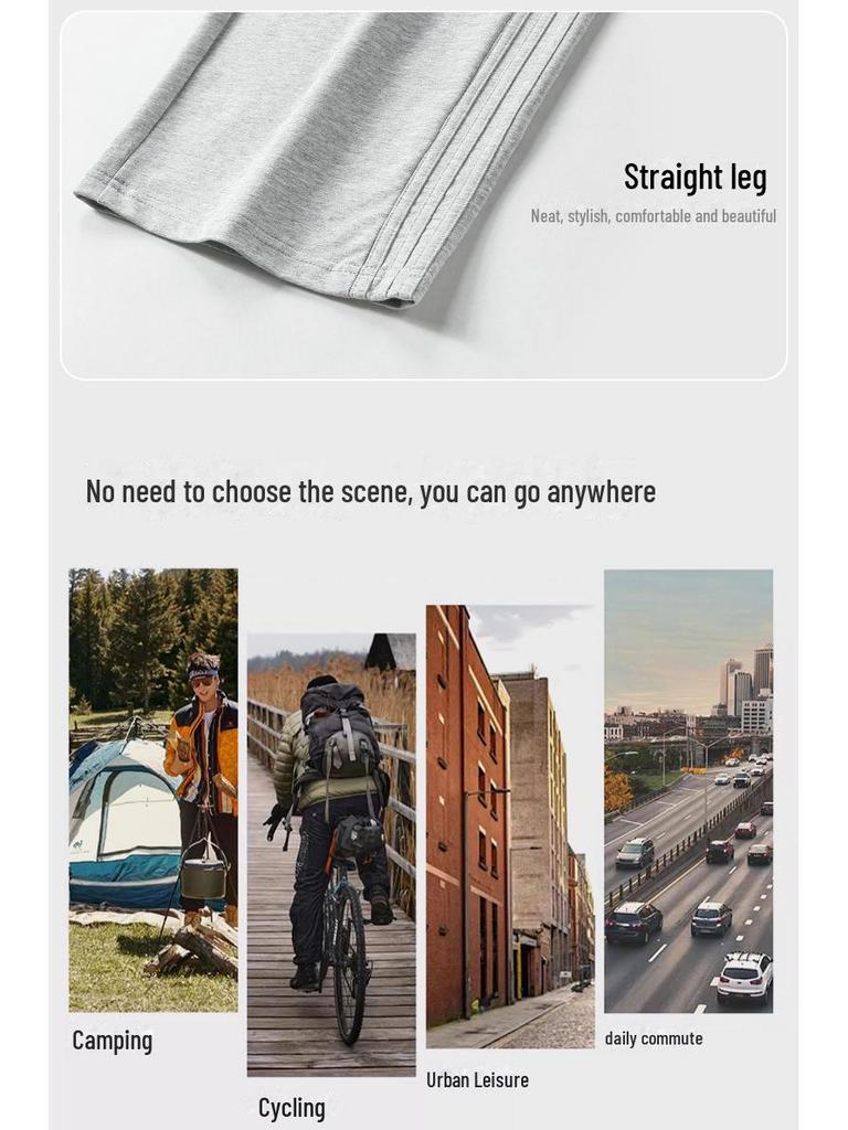 Men's Lightweight Summer Straight-Leg Sweatpants: Casual, Loose-Fit, Trendy Sportswear for Youth and Students