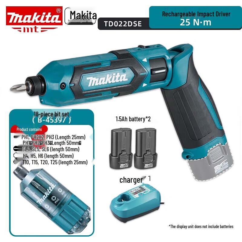 

Makita TD022DSE 7.2V Cordless Impact Driver Kit CN plug (adapter included)