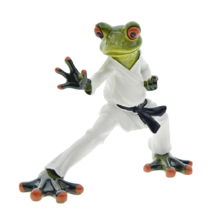 

Frogs Figurines Garden Decors Funny Kungfu Frogs Garden Statues Unique Yart Art Outdoor Lawn Ornament for Outside Pond 1