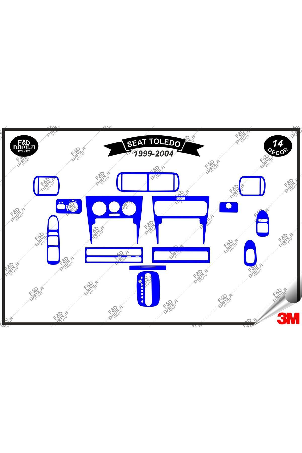 

Seat Toledo 1999-2004 Torpido Konsol Trim Göğüs Maun Kaplama Set 14 Parça Mavi