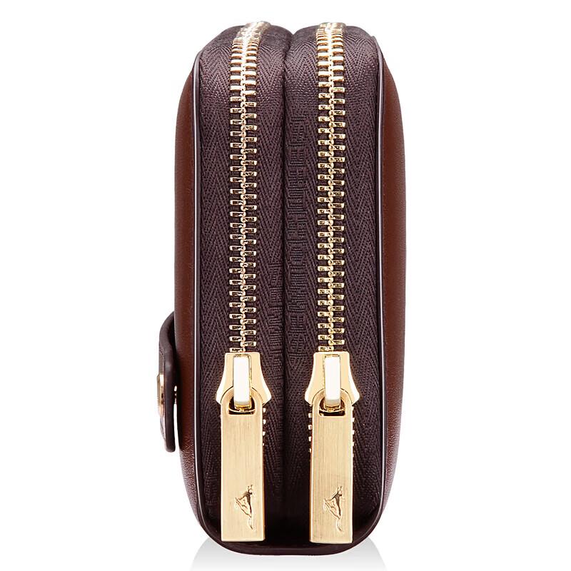 Cartera Larga de Cuero para Hombre Septwolves con Doble Cremallera