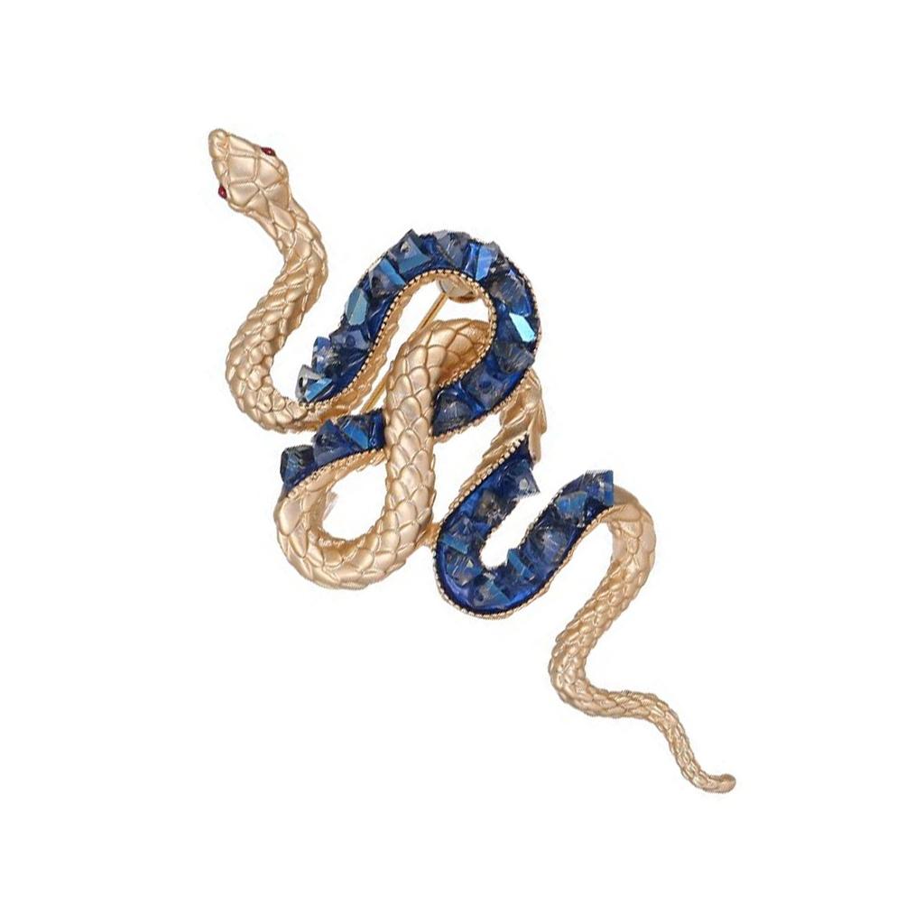 Crystal Snake Brooch Medusa Badge Pin Nonfade Charm Suit Pin For Everyday Use And Festival Formal Event Women Men Unisex