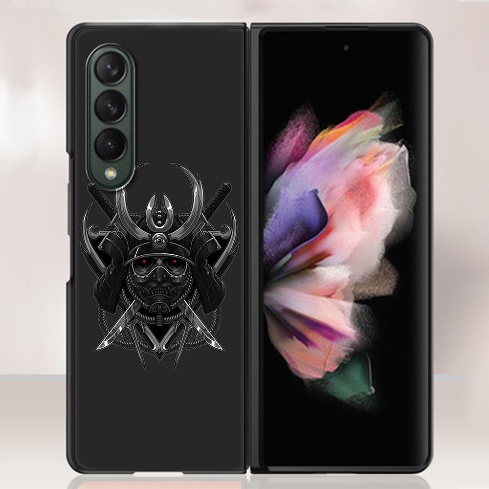 Zfold4 Art Japanese Samurai Case For Samsung Galaxy Z Fold3 5G Hard Slim Cover Ultra-thin For Galaxy Z Fold 3 Phone Shell