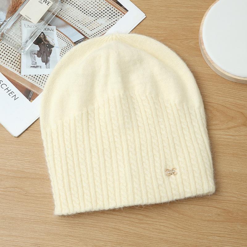 

Теплая вязаная шапка-бини осень-зима для активного отдыха на открытом воздухе, ветрозащитная шерстяная шапка, женская зимняя вязаная шерстяная шапка, ветрозащитная шапка для путешествий на открытом воздухе One Size молочный белый