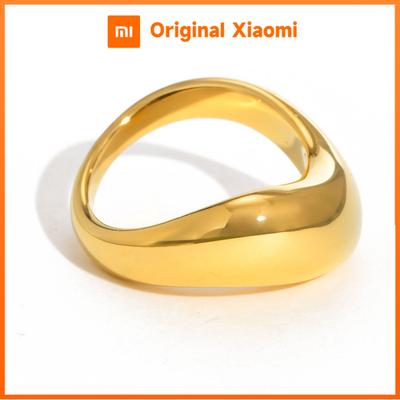 Vnox Women's Statement Ring, Chunky Gold Plated Waved Stainless Steel Finger Band, 2025 New Dainty Stackable Ring Jewelry