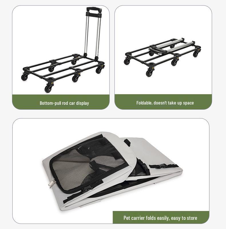 Portable Foldable Pet Carrier for Two Cats with Breathable Design and Large Capacity