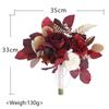Artificial Flowers Bridal Bouquet for Bride, Rustic Wedding Bouquets for Bride Silk Round Artificial Wedding Flowers Bouquets