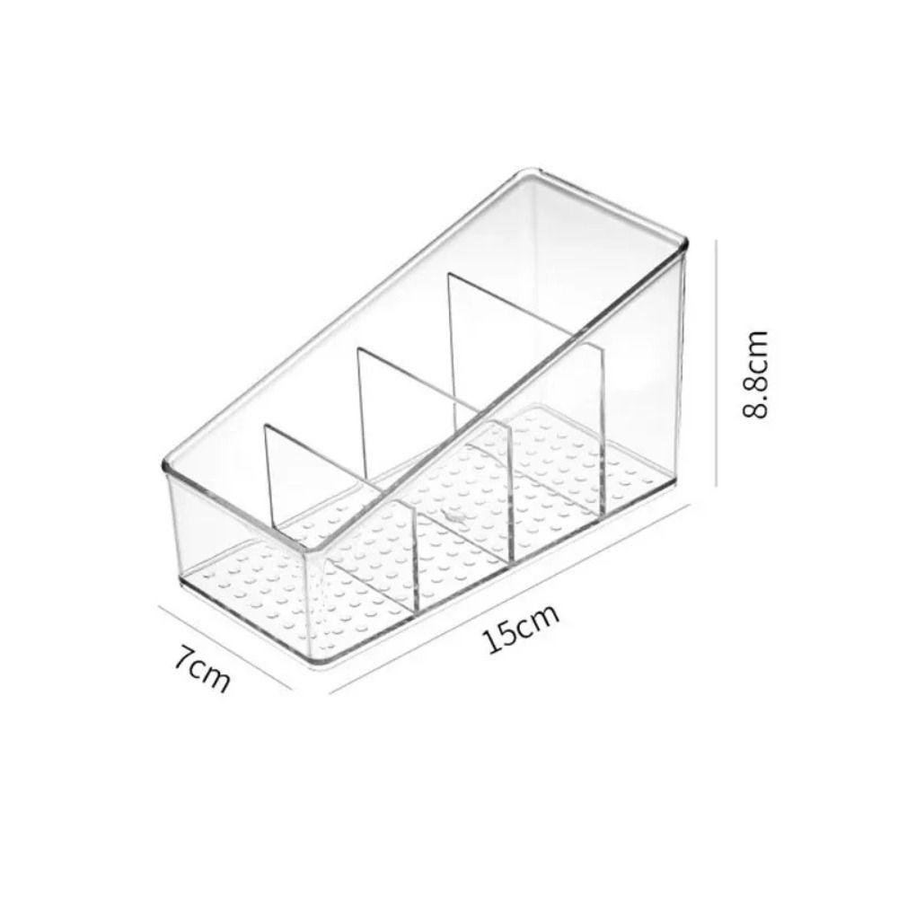4 Compartments Romote Box Clear Make Up Orangizer Non Slip Storage Case
