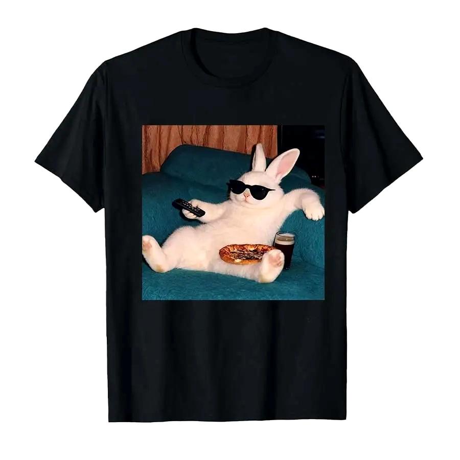 

Lazy Bunny Meme Rabbit T-shirt Men Women Harajuku Hiphop Streetwear Cartoon Print T Shirts Tops Harajuku Funny Summer Tops - ... S разноцветный