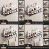 Wall Mount Bathroom Shelf With Suction Cups And Space Aluminum For Vanity Storage