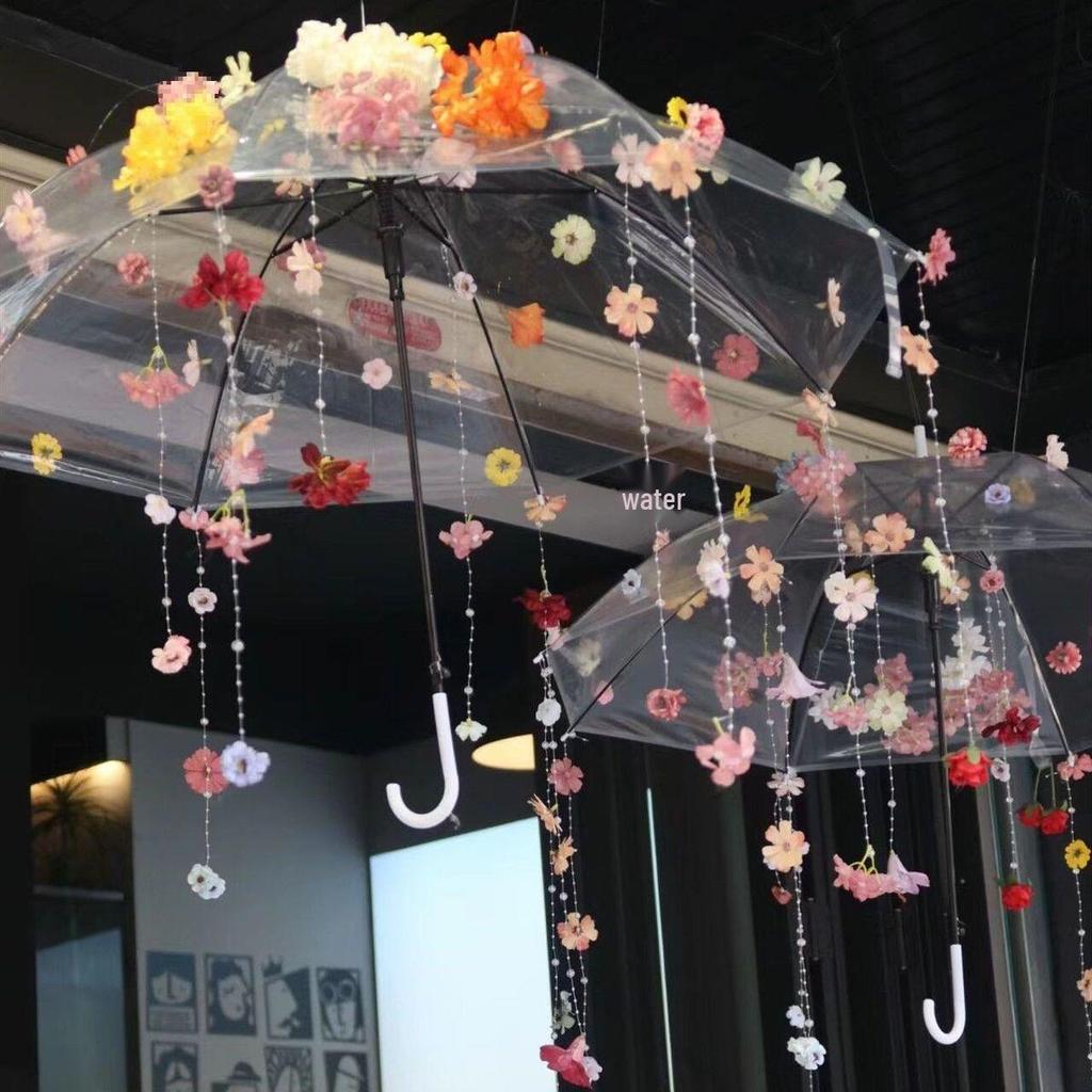 Çocuklar ve Yetişkinler İçin Orijinal Bahar Çiçekli Şemsiye - Hanfu Fotoğrafçılığı ve Podyumlar İçin İdeal.