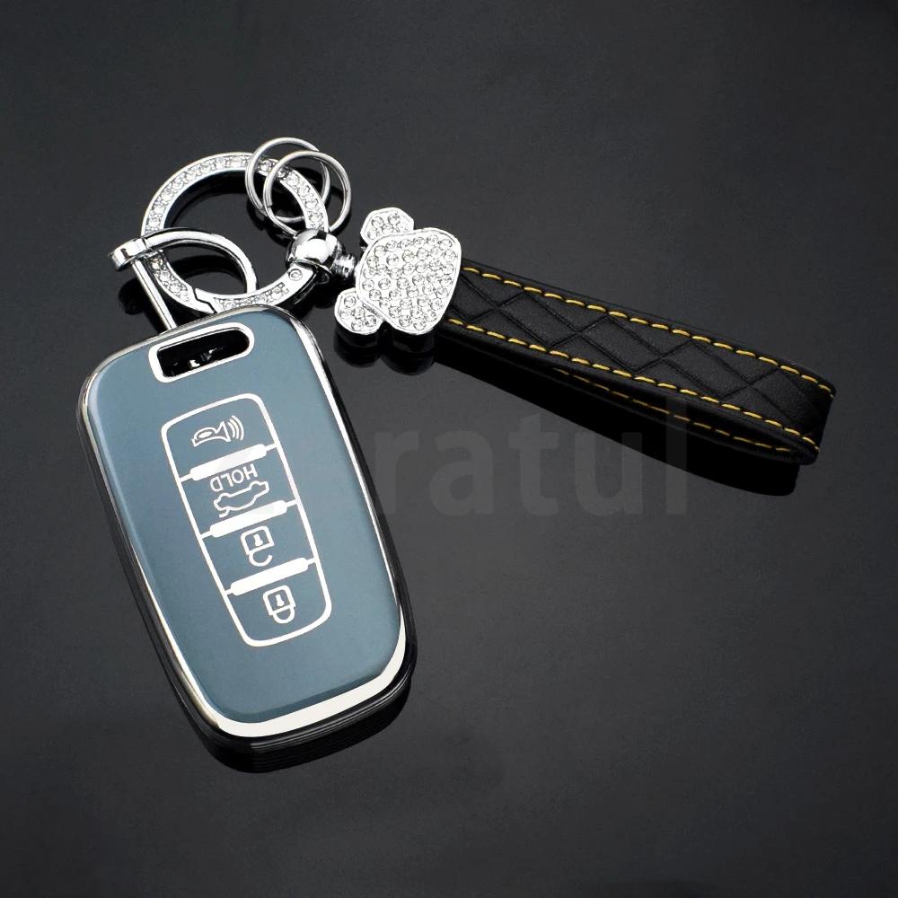 Car Key Case Cover Shell Fob 4 Buttons For Kia Hyundai Equus Optima K5 Forte Opirus Rohens Ix35 Soul Sorento Mohave Borrego