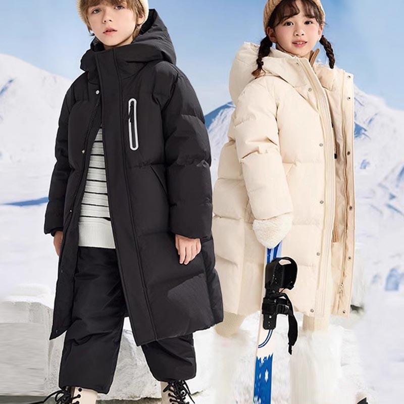 Kids Winter Down Jacket for Boy Girl Hooded Waterproof Thick Warm Teenage Girl Down Jacket Kids Parka Outwear Coat