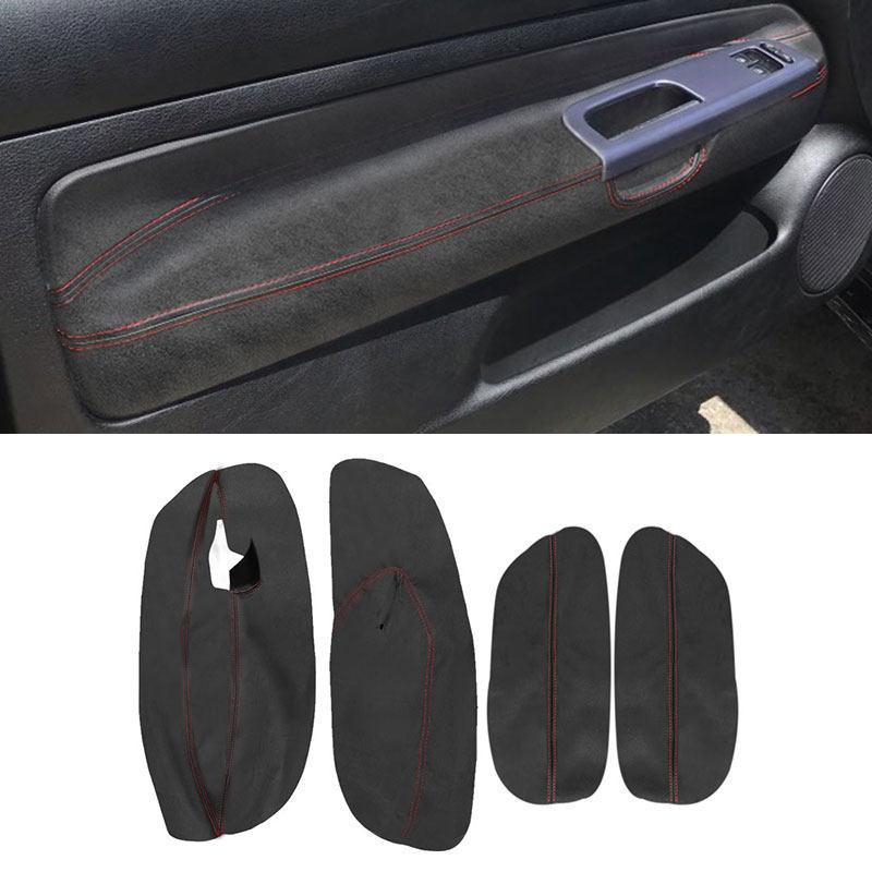 For VW Golf 4 MK4 1998 1999 2000 2001 2002 2003 2004 2005 only 3 doors Car Suede Leather Cover Door Armrest Protective Trim LHD