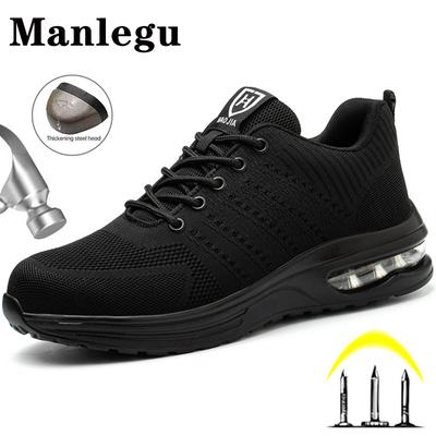 Zapatos de Seguridad Ligeros Mujer Hombre Zapatillas de Trabajo con Amortiguación de Aire Zapatos con Puntera de Acero Botas de Seguridad para la Construcción Zapatos de Trabajo Anti-aplastamiento