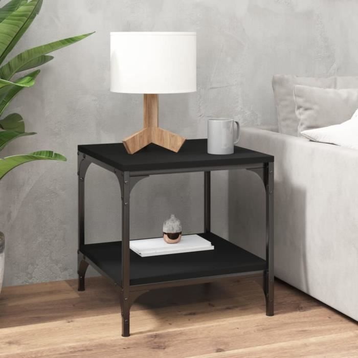 819378 vidaXL Side Tables 2 Pcs Black 40x40x40 Cm Engineered Wood