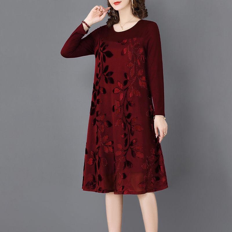 Buy Women Solid Color Print Long Sleeve V Neck Dress Spring And Autumn Large Size Loose Knee Length Size L Xxxxxl At Affordable Prices Free Shipping Real Reviews With Photos Joom