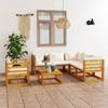 Day and Night - Day and Night Garden Furniture 7 Pcs Cream Cushions Solid Acacia Wood
