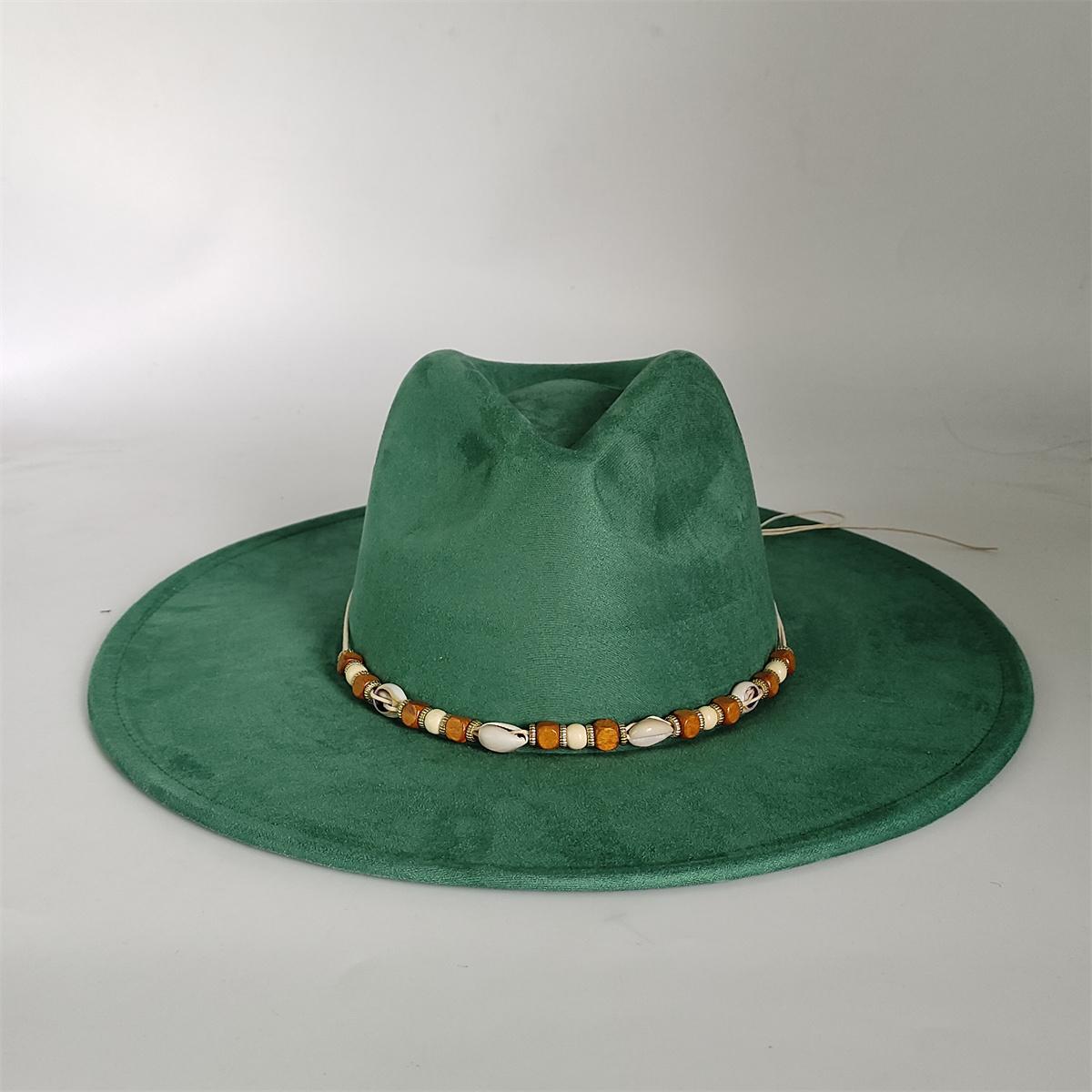 

2025 Colorful Suede Wide Brim Felt Fedoras Hat for Women Men Church Jazz Cap Panama Denim Hat Wholesale sombrero hombre 56-58cm