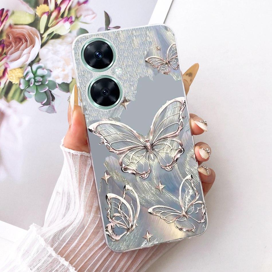 For Huawei Nova 11i Cute Flower Butterfly Cat Painted Case For Huawei Nova11i MAO-LX9 Soft Silicone TPU Phone Cases