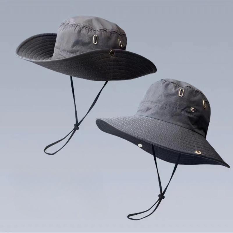 New Folding Men's Wide Brim Sun Hat Waterproof UV Protection Fisherman Hat Bucket Hat for Fishing Hiking Climbing Summer Outdoor