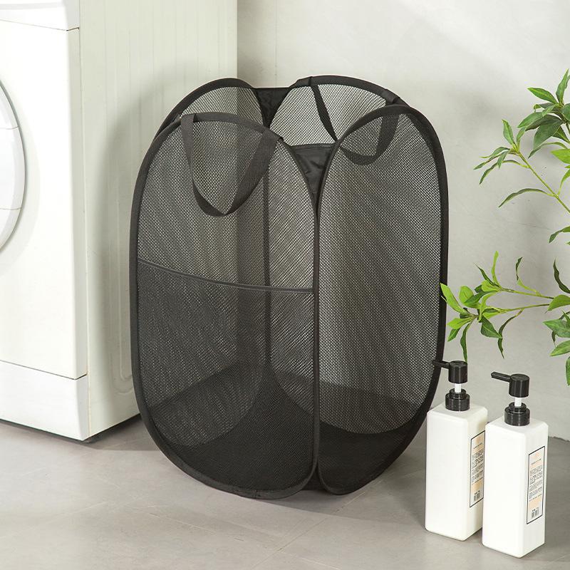 Horizontal Foldable Laundry Basket Mesh Clothes Breathable Laundrys Hamper Large Capacity Storage Baskets Home Accessories