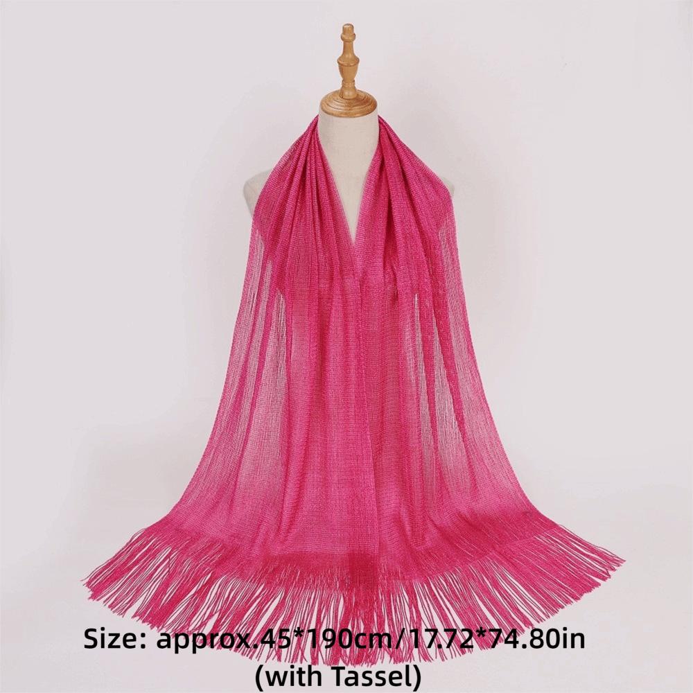 Shiny Metallic Scarf Long Bridal Wedding Wrap Elegant Party Evening Dress Scarf