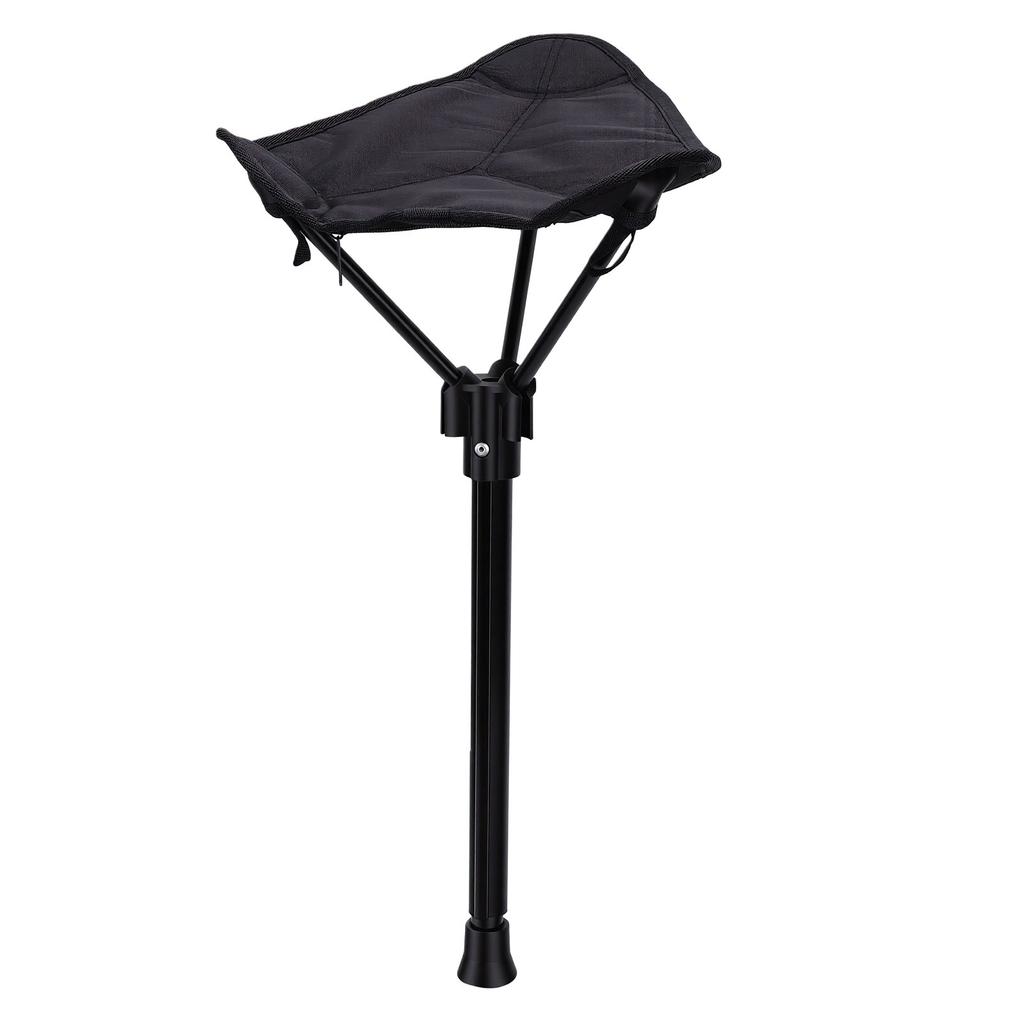 Sgabello Pieghevole Portatile Sedia Retrattile da Escursionismo Sgabello a Gamba Singola per Campeggio Barbecue all'Aperto Pesca Altezza Regolabile su 3 Livelli