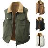 Men's Casual Inner And Outer Color-matched Zipper Vests, Men's Double-sided Fleece Warm Lambskin Lapel Vests