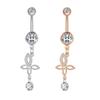 Butterfly Belly Piercings Stainless Steel Zircon Navel Ring Fashion Belly Button Rings  Girl