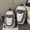Contrast Color Stitching Backpack Unisex Lightweight Travel Backpack Student Schoolbag