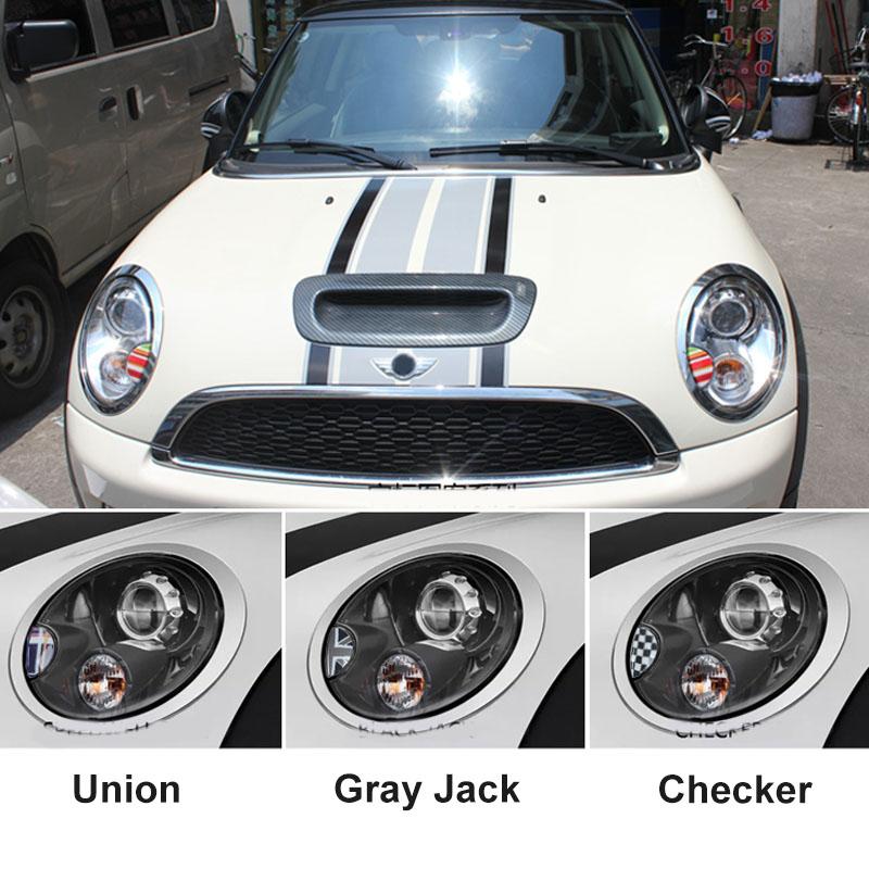 2ks Nálepky na ozdobu trysky světlometu pro Mini Cooper S One Clubman R55 R56 R57 R58 R59 Countryman R60 Car