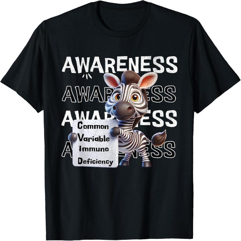 

Common variable immunodeficiency CVID awareness zebra T-Shirt XXXXXL чорний